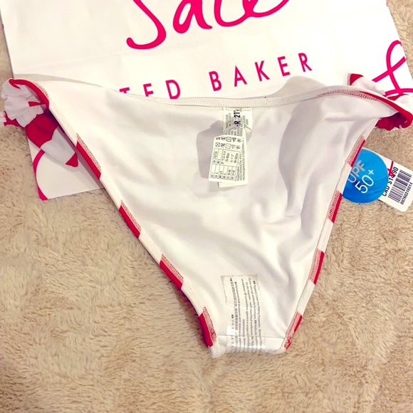 NEW FOREVER 21 Red & White Striped Bikini Bottom - Picture 7 of 9